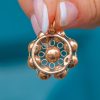 Queen Anne Georgian 9ct Gold Flat-Cut Garnet Cluster Pendant - Image 6