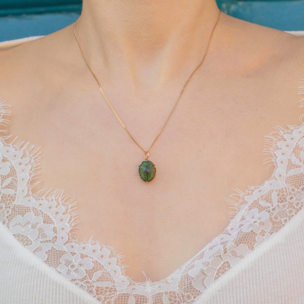 Victorian 9ct Gold Scarab Beetle Pendant - Image 2