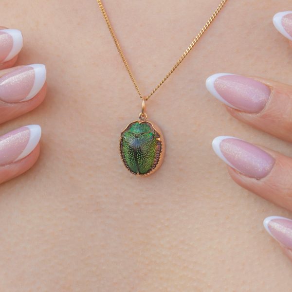 Victorian 9ct Gold Scarab Beetle Pendant - Image 5