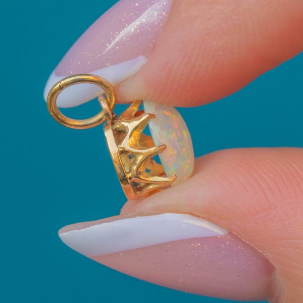 Antique 18ct Gold Opal Cabochon Charm, 0.70ct - Image 4