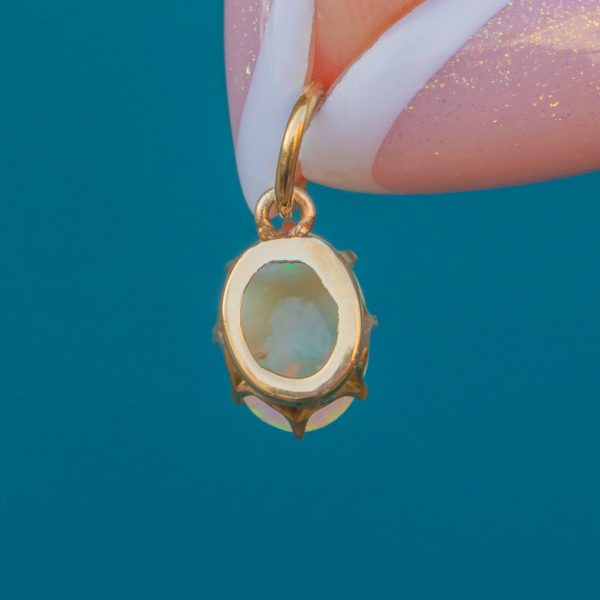 Antique 18ct Gold Opal Cabochon Charm, 0.70ct - Image 5