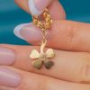 9ct Gold Double Belcher Bracelet, Four Leaf Clover Charm - Image 5