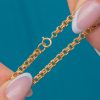 9ct Gold Double Belcher Bracelet, Four Leaf Clover Charm - Image 6