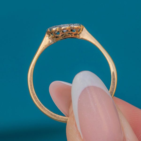 Antique 18ct Gold Diamond Daisy Cluster Ring, 0.36ct - Image 4