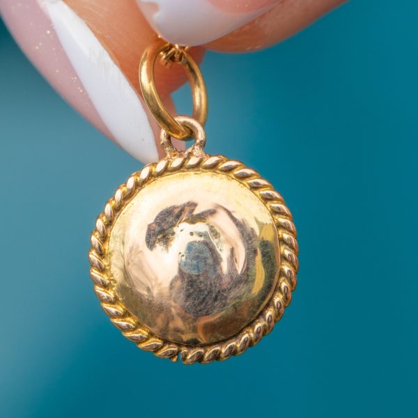 Antique 15ct Gold Garnet Cabochon Charm, 2.34ct - Image 5