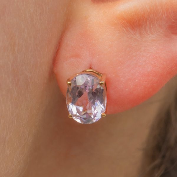 9ct Gold Kunzite Stud Earrings, 4.68ct - Image 2