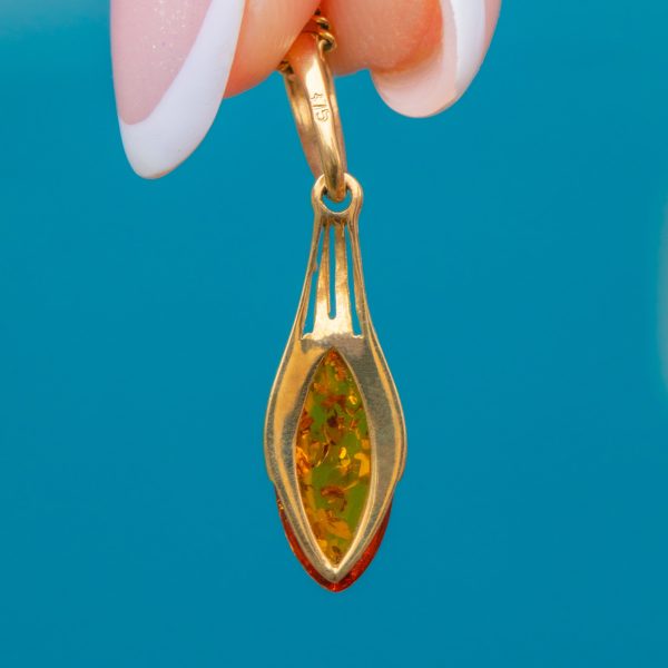 9ct Gold Amber Drop Charm - Image 4