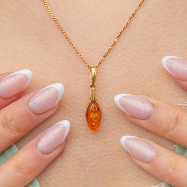 9ct Gold Amber Drop Charm - Image 5