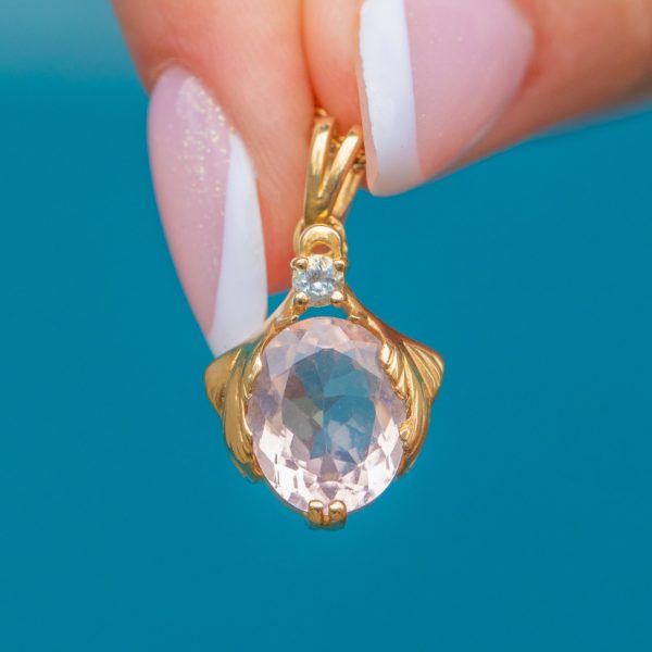 9ct Gold Morganite Charm, 2.20ct